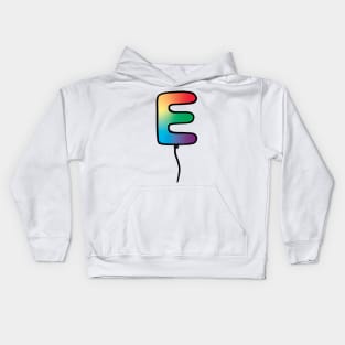 Initial Monogram Balloon Letter E Kids Hoodie